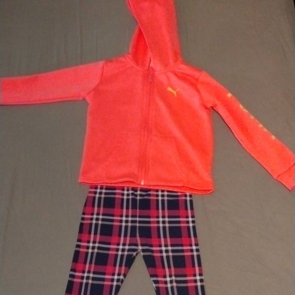 3T Pink Puma jacket, blue and pink pants